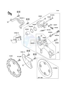 KLX450R KLX450A8F EU drawing Rear Brake