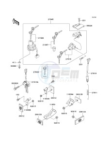 ZX 900 C [NINJA ZX-9R] (C1-C2) [NINJA ZX-9R] drawing IGNITION SWITCH_LOCKS_REFLECTORS