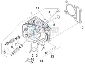 LX 50 4T 2V 25 Kmh Touring NL drawing Head unit - Valve