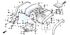 TRX250 RECON drawing REAR FENDER