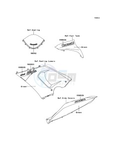 NINJA ZX-6R ZX636-C1H FR GB XX (EU ME A(FRICA) drawing Decals(Green)