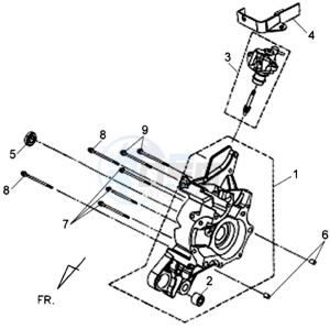 ORBIT 50 2T NAKED drawing CRANKCASE RIGHT / OILPUMP