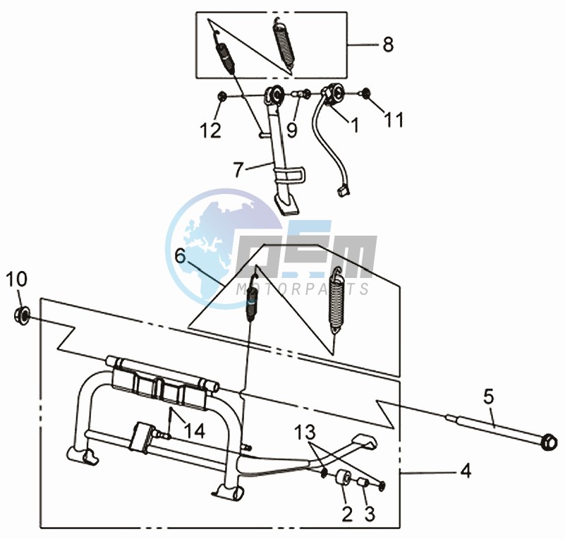 CENTRAL STAND / SIDE STAND / KICKSTARTER PEDAL