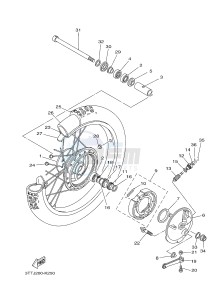 DT125 (3TTN) drawing FRONT WHEEL