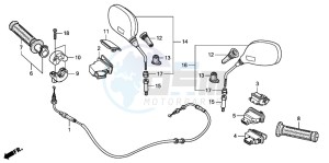 FES150 125 S-WING drawing SWITCH/CABLE/MIRROR (FES1253-5)(FES1503-5)