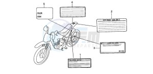 XR100R drawing CAUTION LABEL