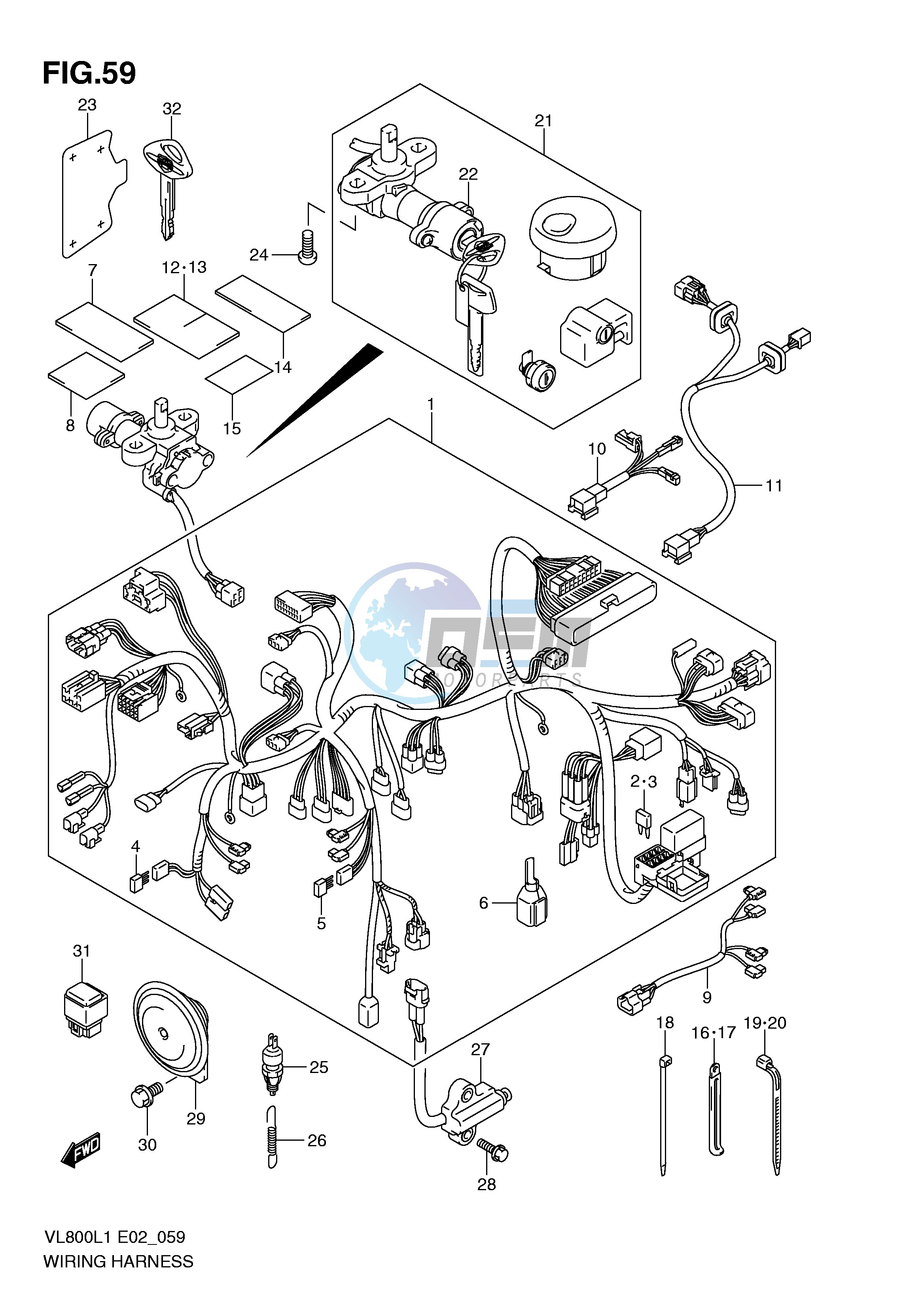 WIRING HARNESS (VL800L1 E24)