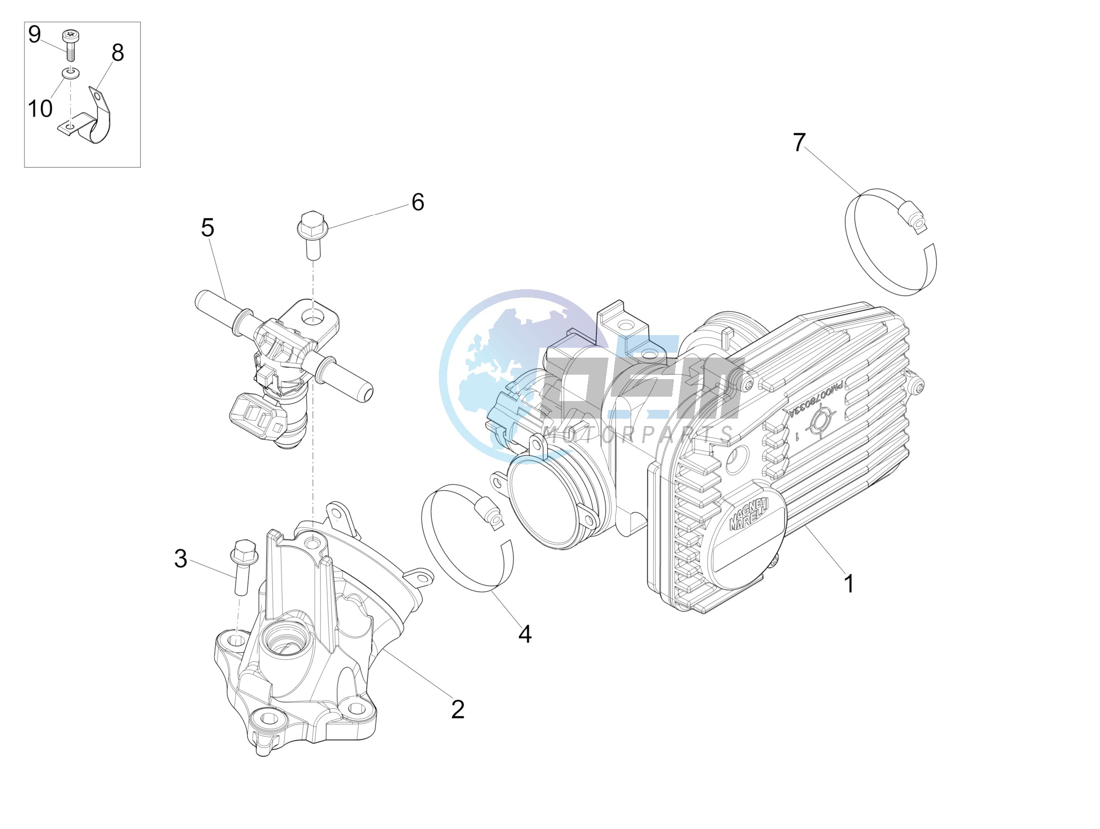 Throttle body - Injector - Union pipe