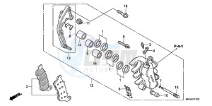 CBF1000SA UK - (E / ABS MKH) drawing L. FRONT BRAKE CALIPER (CBF1000A/T/S)