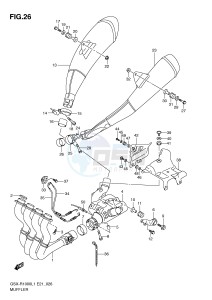 GSX-R1000 (E21) drawing MUFFLER (GSX-R1000L1 E51)