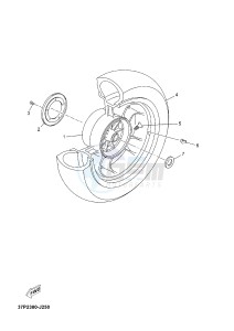 YP125RA (ABS) X-MAX125 ABS X-MAX125 ABS (2ABE) drawing REAR WHEEL