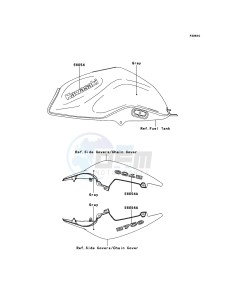 Z750 ZR750LCF UF (UK FA) XX (EU ME A(FRICA) drawing Decals(Gray)