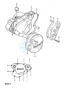 RM125 1983 drawing CRANKCASE COVER