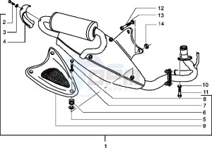 NRG 50 MC3 drawing Catalytic silencer (Vehicle with rear hub brake)