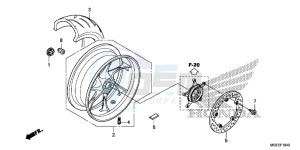 VFR1200FF VFR1200F UK - (E) drawing REAR WHEEL