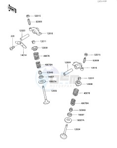 KLF 300 A [BAYOU 300] (A2) [BAYOU 300] drawing ROCKER ARMS_VALVES