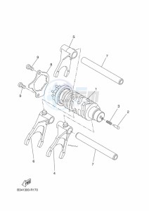 XSR700 MTM690D-U (BJY2) drawing SHIFT CAM & FORK