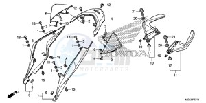 VFR1200FF VFR1200F UK - (E) drawing REAR COWL