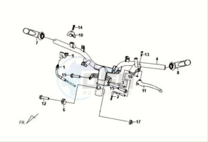 FIDDLE II 125S drawing HANDLEBAR / BRAKE LEVERS CPL  L/R