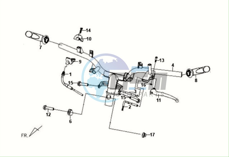 HANDLEBAR / BRAKE LEVERS CPL  L/R