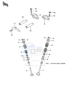 KL 250 A [KLR250] (A3-A4) [KLR250] drawing ROCKER ARMS_VALVES -- 80-81 KL250-A3_A4- -