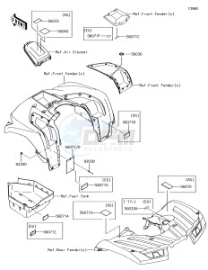 BRUTE FORCE 750 4x4i EPS KVF750GFF EU drawing Labels