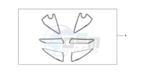 CBR600RR9 UK - (E / SPC) drawing RACING STICKER WHITE BACKGROUND 'NUMBER PLATE STICKERS' WITH