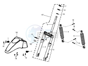 HD 125 EVO drawing FRONT FORK / REAR SUSPENSION