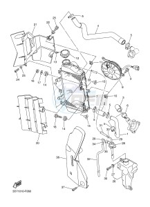 WR250R (32DN) drawing RADIATOR & HOSE