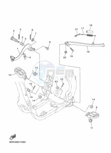 WR250F (BAKJ) drawing STAND & FOOTREST