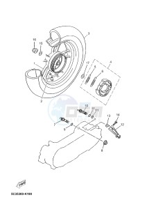 YN50F OVETTO 4T (2ACG) drawing REAR WHEEL