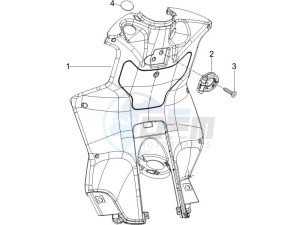 NRG 50 power DT serie speciale (D) Germany drawing Front glove-box - Knee-guard panel