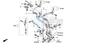 VFR800 drawing FRONT BRAKE HOSE (VFR800)