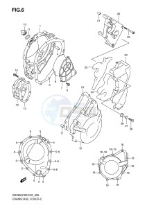 GSX650F (E2) Katana drawing CRANKCASE COVER (MODEL K8 K9)