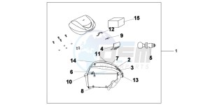 SH300R drawing TOP BOX 35 L QUASAR SILVER