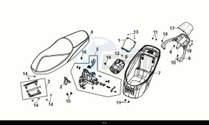 FIDDLE IV 125 (XG12W1-IT) (M0) drawing SEAT - REAR CARRIER