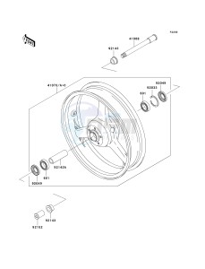 ZX 900 C [NINJA ZX-9R] (C1-C2) [NINJA ZX-9R] drawing FRONT WHEEL