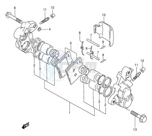 GSX750F (E2) drawing FRONT CALIPERS