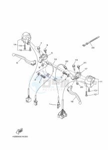 YBR125EGS (43BH) drawing HANDLE SWITCH & LEVER