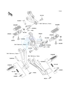 ZX 900 E [NINJA ZX-9R] (E1-E2) [NINJA ZX-9R] drawing FOOTRESTS