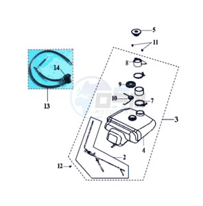 EURO MX 125 DUAL DISK 50 drawing FUEL TANK - FUEL CUT