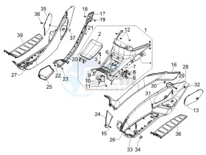 MP3 400 ie drawing Central cover - Footrests