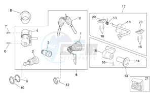 Scarabeo 100 4T e3 net drawing Decal - Lock hardware kit