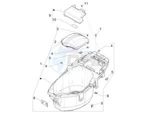 ZIP 50 4T 25 KMH NOABS E4 25kmh (EMEA) drawing Helmet housing - Undersaddle