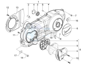 GTV 125 4T (Euro 3) UK drawing Crankcase cover and cooling