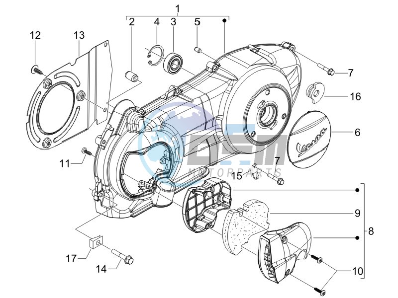 Crankcase cover and cooling