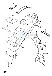 GSF1200A (E18) drawing REAR FENDER (GSF1200T ST V SV W SW X SX Y SY)