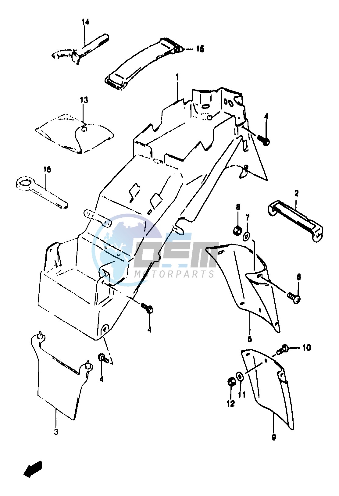 REAR FENDER (GSF1200T ST V SV W SW X SX Y SY)