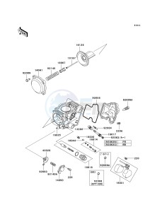 KVF 650 D ([BRUTE FORCE 650 4X4] (D6F-D9F) D7F drawing CARBURETOR PARTS