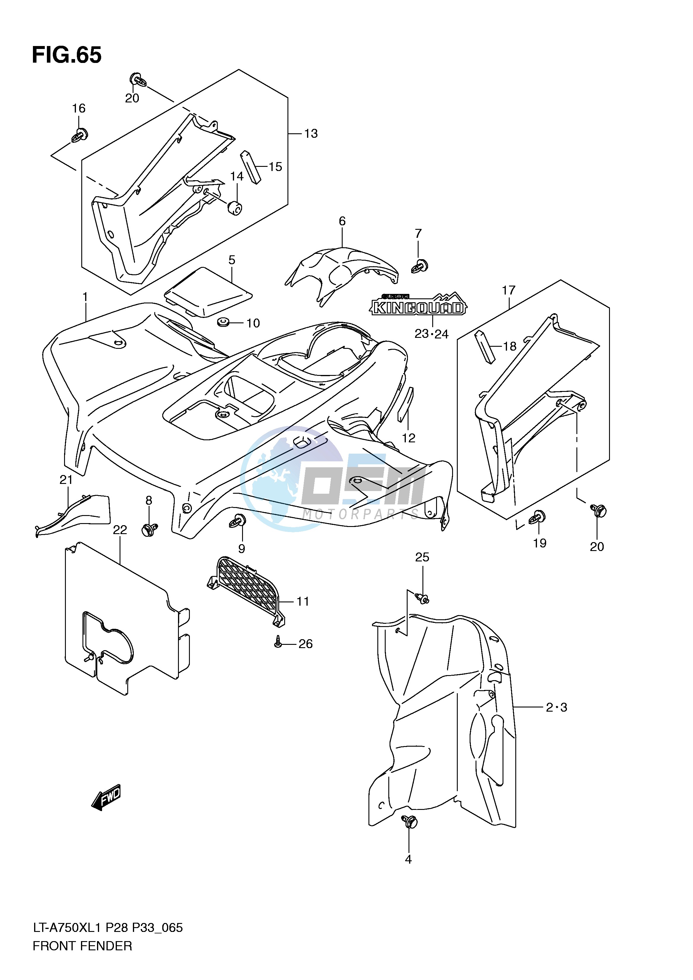 FRONT FENDER (LT-A750XZL1 P28)